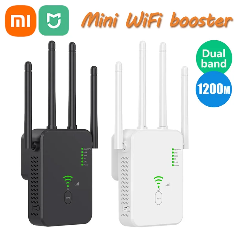 

Усилитель Wi-Fi XIAOMI MIJIA Pro 1200M 2,4G, ретранслятор, расширитель диапазона, маршрутизатор Mi, Беспроводной Wi-Fi роутер