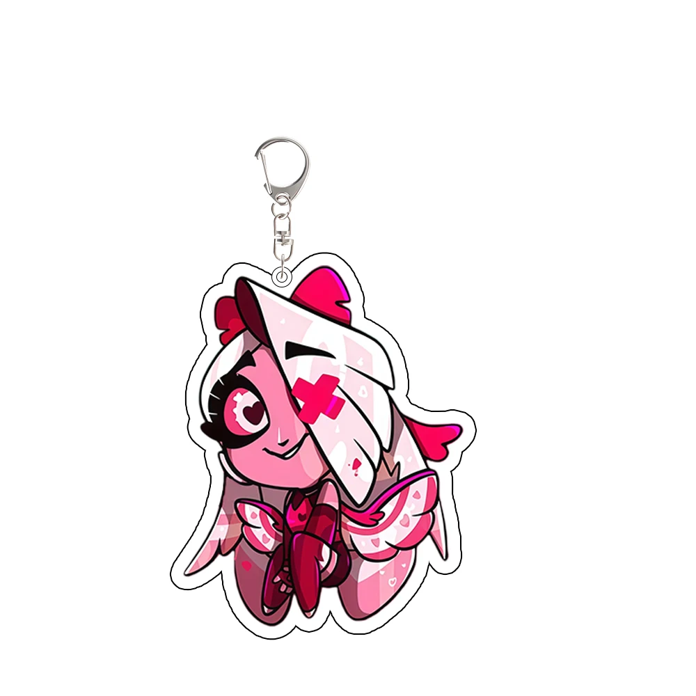 พวงกุญแจอะคริลิคของตัวละครจาก Hazbin Hotel, Helluva Boss, Vox, Angel Dust, Vaggie, Blitzo ของที่ระลึกสำหรับเพื่อน ของตกแต่งกระเป๋า