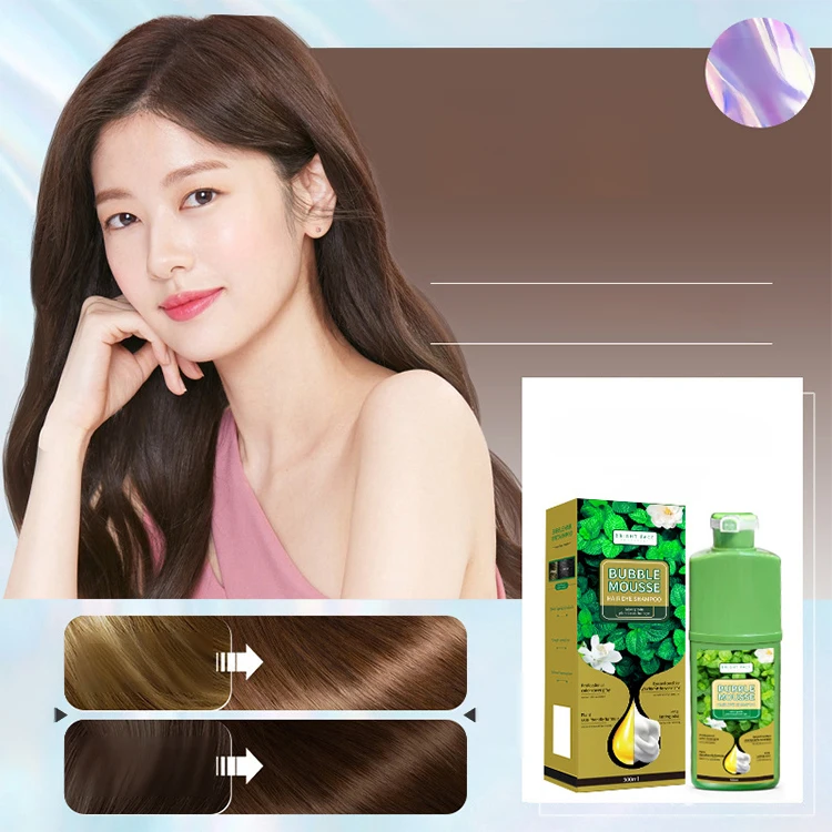 Bubble Botanische haarverf kan wit haar thuis bedekken Luie haarkleurverzorging Natuurlijke plantaardige essentie Permanente haarkleurcrème - afbeelding 1