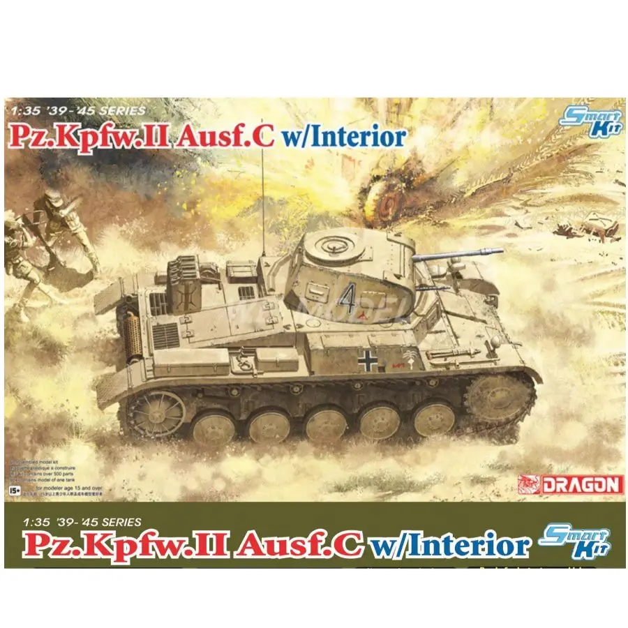 DRAGON 6432 1/35 Pz.Kpfw.II Ausf.C w/Interior (Magic Track, Bonus Figure Set, Metal Bucket, Uniform And GEN 2 )