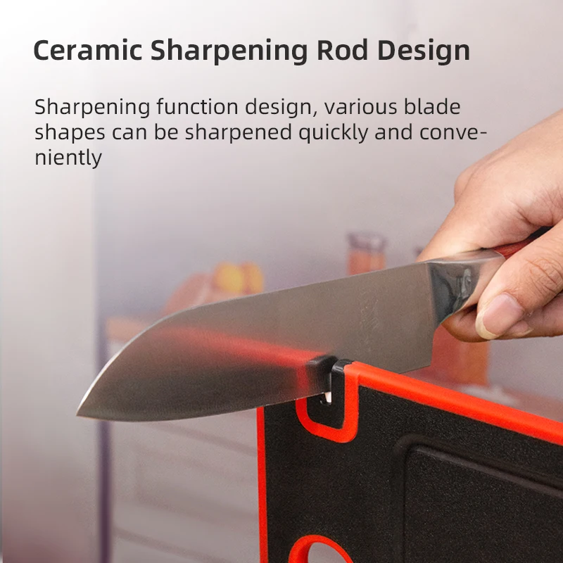 Large Kitchen Meat Fast Defrosting Tray Cutting Chopping Board Set Dishwasher Safe Knife Sharpener Garlic Grinder Food