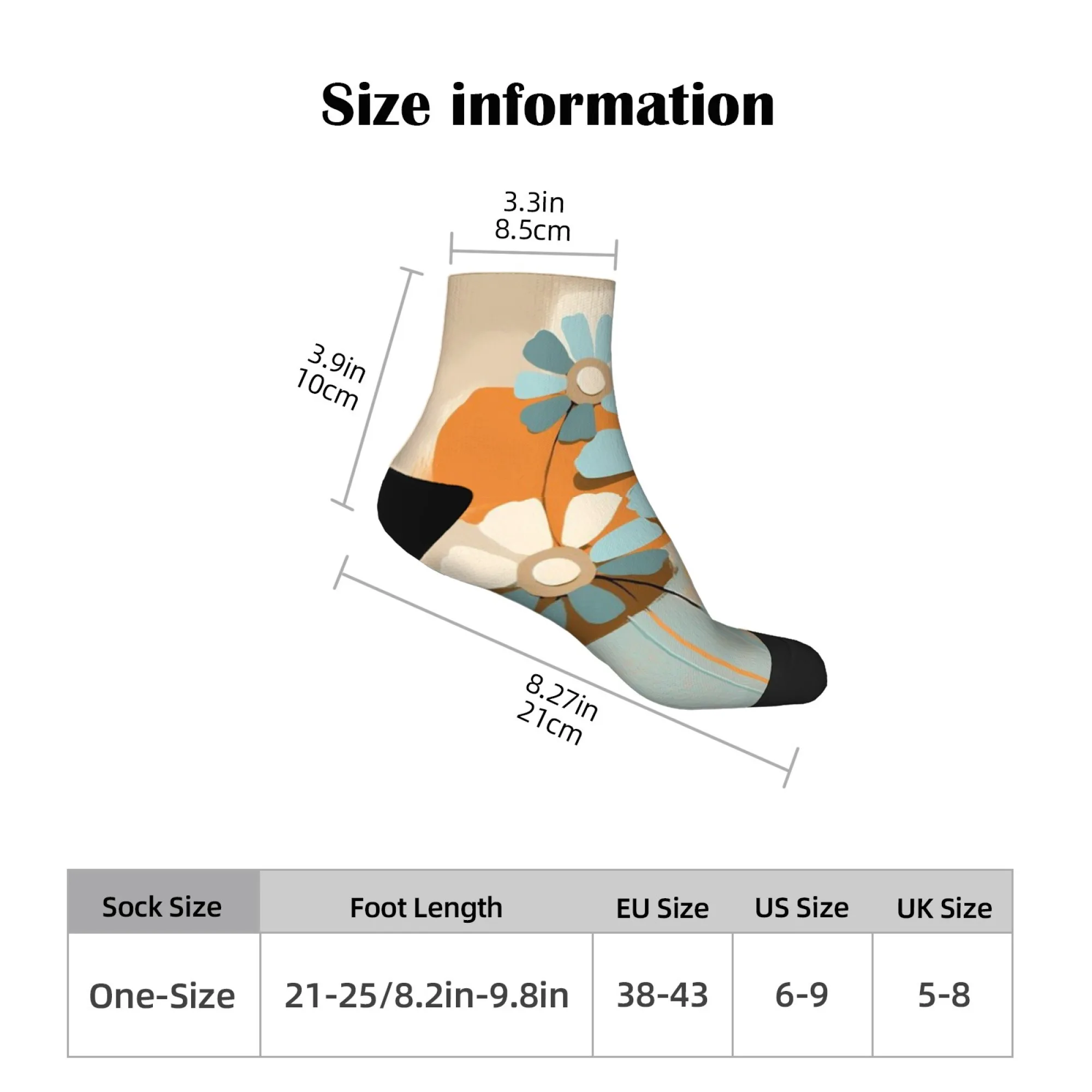 جوارب قصيرة غير رسمية على شكل زهرة فنية تجريدية جوارب هاراجوكو بانك قوطي للفتيات مطبوعة جوارب سعيدة وممتعة للنساء والرجال مريحة ومحمولة