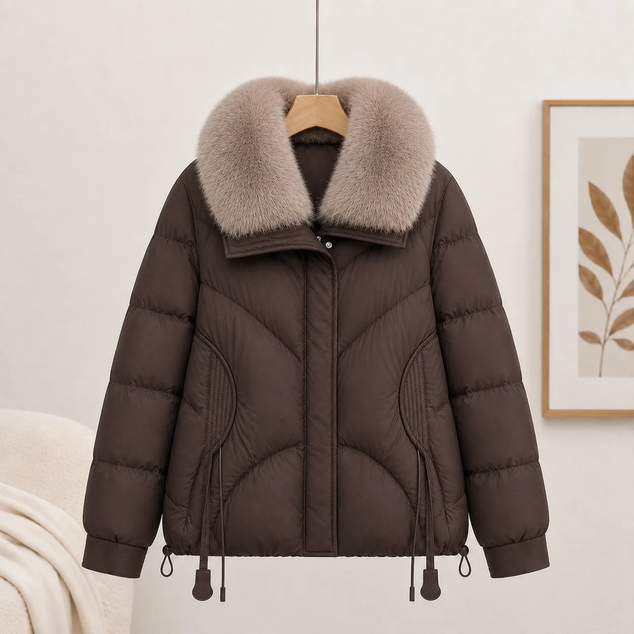 New Winter Down Cotton Short Padded Jacket Women Parkas Fur Collar Thick Cotton Padded Coats Clothes Female Casual Outerwear