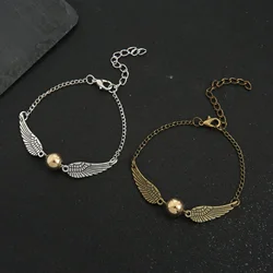 Pulsera de alas mágicas de Cosplay para mujer, pulsera de Snitch dorada, múltiples alas, accesorios de pareja universales creativos, joyería x-mas, regalo