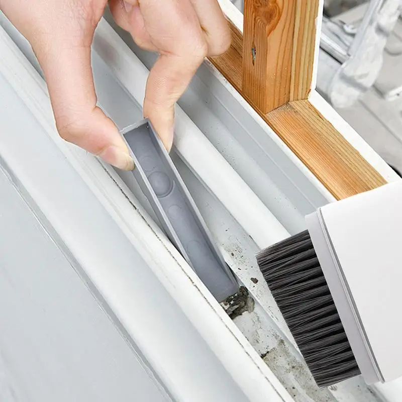 

Window Sill Cleaner Tool 2-in-1 Hand-Held Crevice Brush Cleaning Tools Window Sill Cleaner Multifunctional For Sliding Door Sill