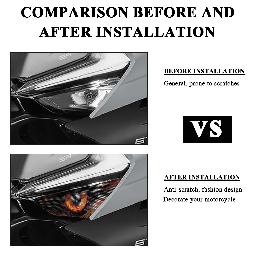 Waterproof Headlight Stickers Accessories For CFMOTO 675SR-R 2024 Motorcycle Head Light Decal Protection For CFMoto 675SR 675 SR