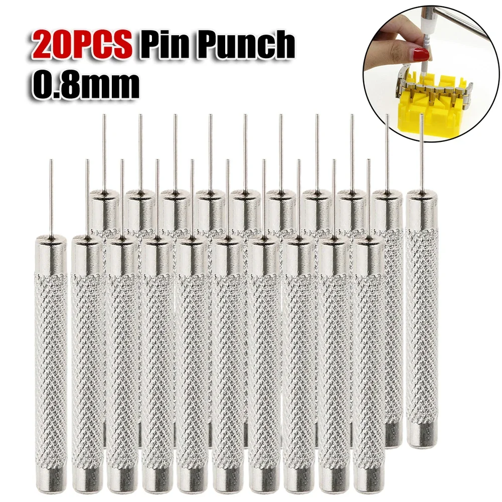 Alumínio Alloy Pin Punch, Ferramentas manuais, remover e ajustar o relógio, Silver Workshop Equipment, Hot Sales, 20 Pcs