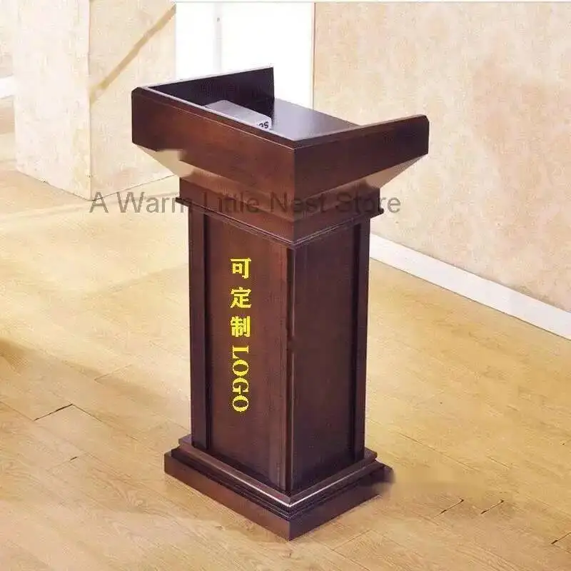 

Furniture Simple Church Lectern Modern Speech Class Table Reception Desks Solid Wood Front Desk Cashier Desk Hotel Podium Tables