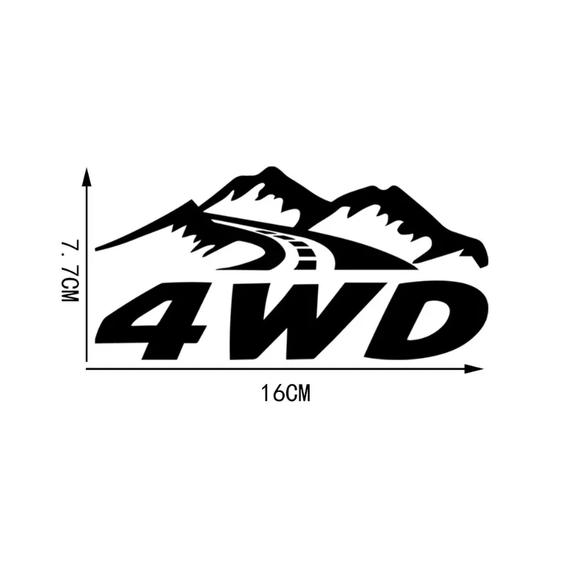 Self-adhesive sticker 4WD Vinyl Decals For Four Wheel drive Off Road Vehicles Body Decoration Car Stickers Waterproof 16*7.7cm