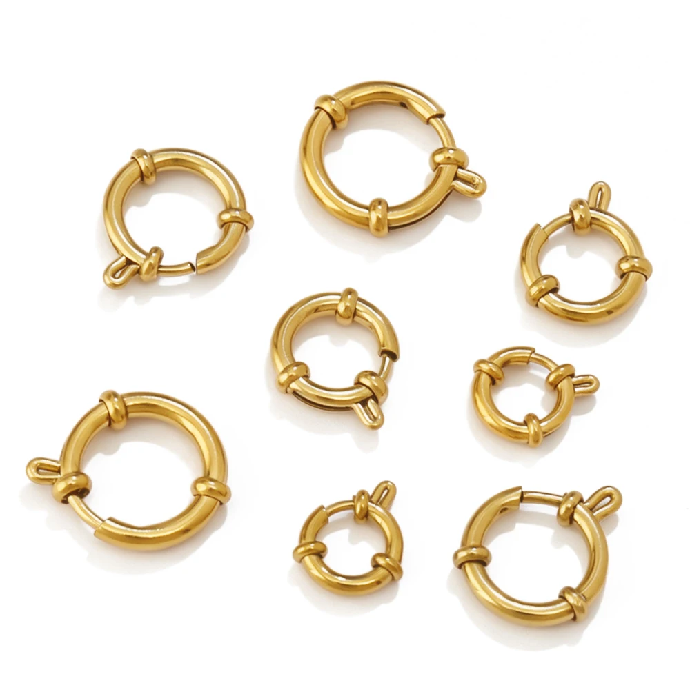 1pcs Stainless Steel Spring Gate Ring Clasp O‑Ring Spring Clasp For DIY Necklace Bracelet Pendant Jewelry Making Accessories
