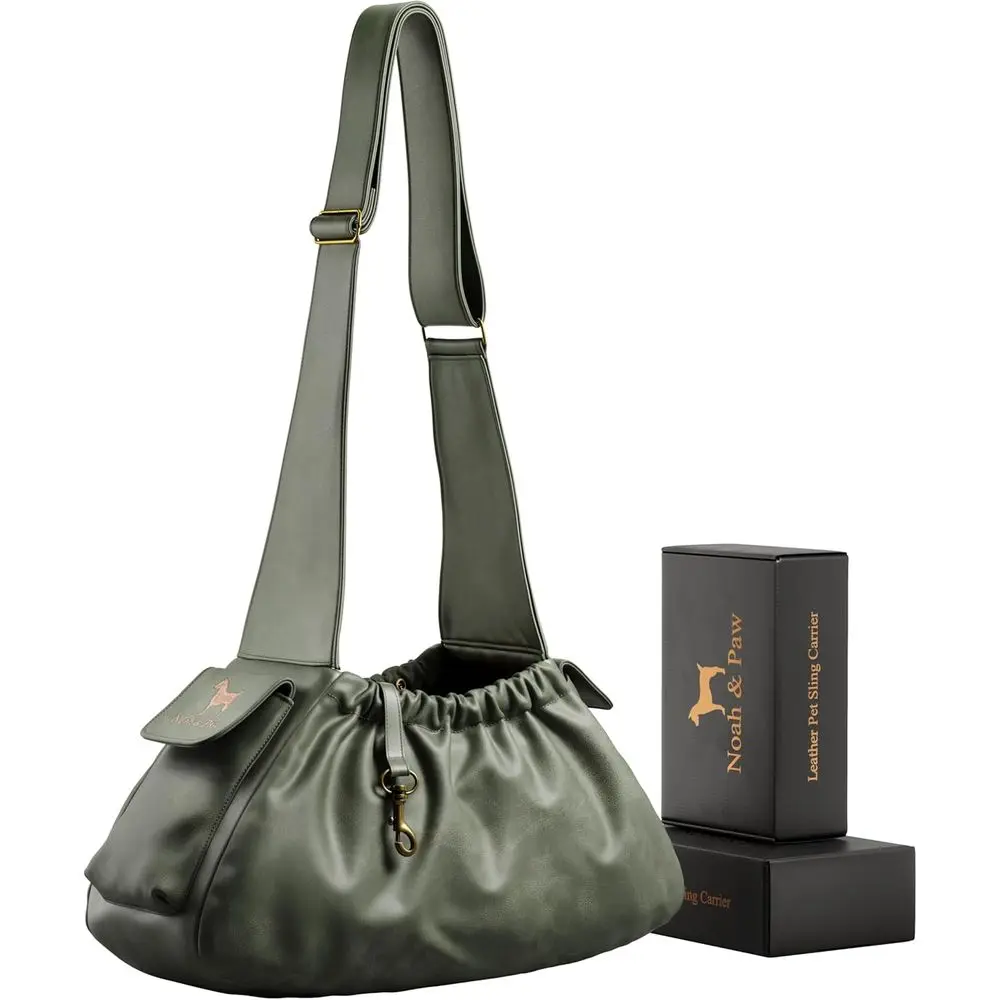 

Регулируемая мягкая переноска-слинг для маленьких собак и кошек, из веганской кожи, моющаяся, с двойной системой безопасности