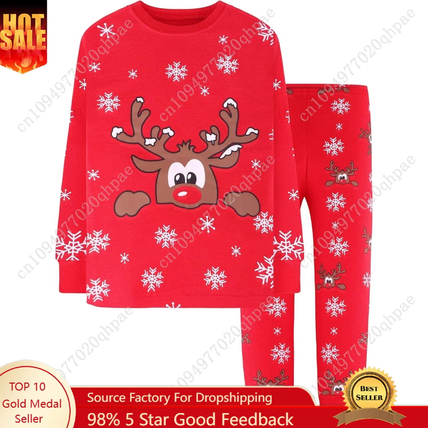 

DAUGHTER QUEEN 18 Months-12 Years Boys & Girls Christmas Pajamas 100% Cotton Sleepwear
