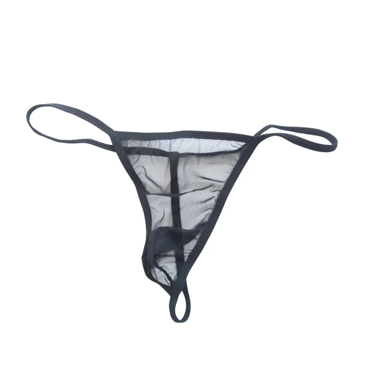Men's erotic underwear thong transparent sexy pants adult products cute hollow lace style temperament breathable and comfortable view 2
