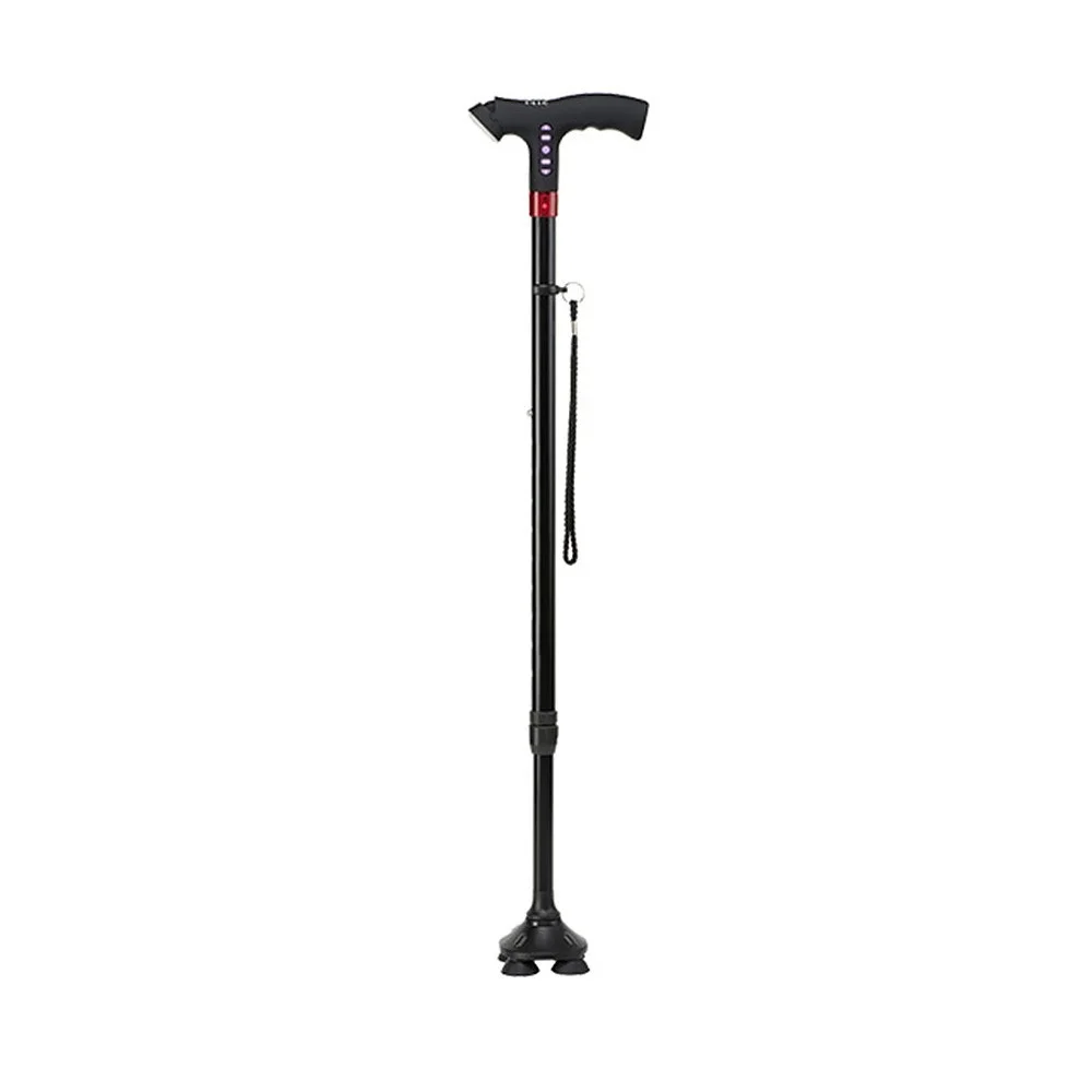 Elderly Adjustable L-ED Walking Cane Smart Safety Walking Stick