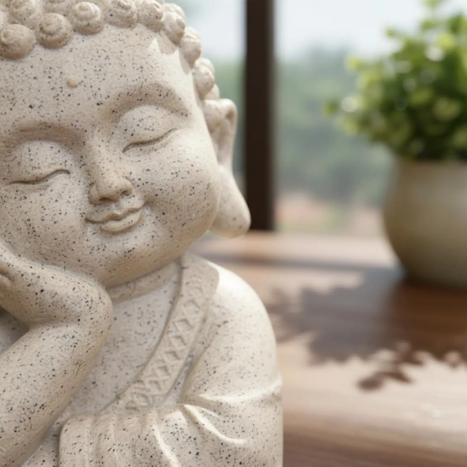 Statue de Bouddha Dormant, Aspect Artisanal, Figurine de Bouddha au Repos, Décoration d'Intérieur, Décor Tranquille pour Bureau