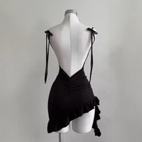 2026 Sexy Sleelveless Backless Mini Dress Women Summer Europe America Lace Up Bodycon Dresses High Street Party Club Black Dress - Image 4