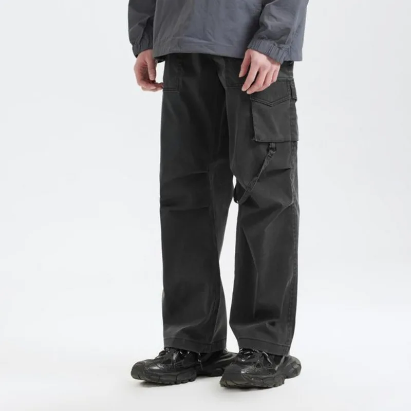 

Patch Pocket Cargo Pants 2025 Autumn New Trend American Street Style Straight Casual And Fashion Solid Color Pants Handsome NA51