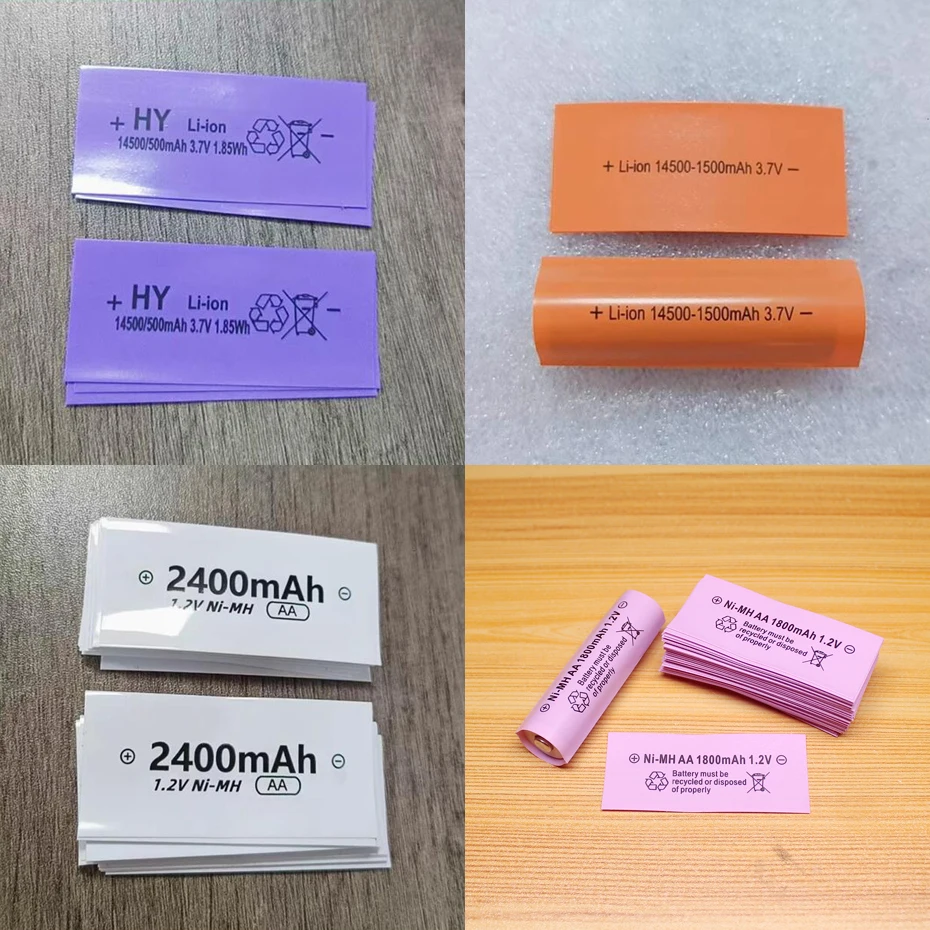 PVC shrink tube for lithium battery 14500 battery heat shrink sleeve AA/5 battery package insulation shrink film packaging