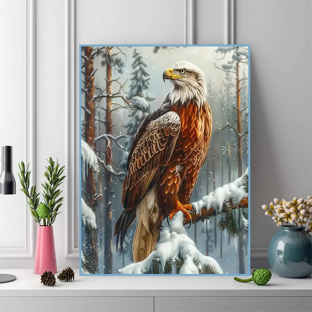 Evershine New Arrival Diamond Embroidery Eagle Picture Rhinestones Painting Bird Animal DIY Diamond Mosaic Winter Wall Decor - view 3