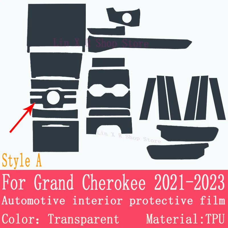 Per Grand Cherokee 2021 2022 2023 schermo di navigazione del pannello del cambio copertura della pellicola protettiva in TPU per interni