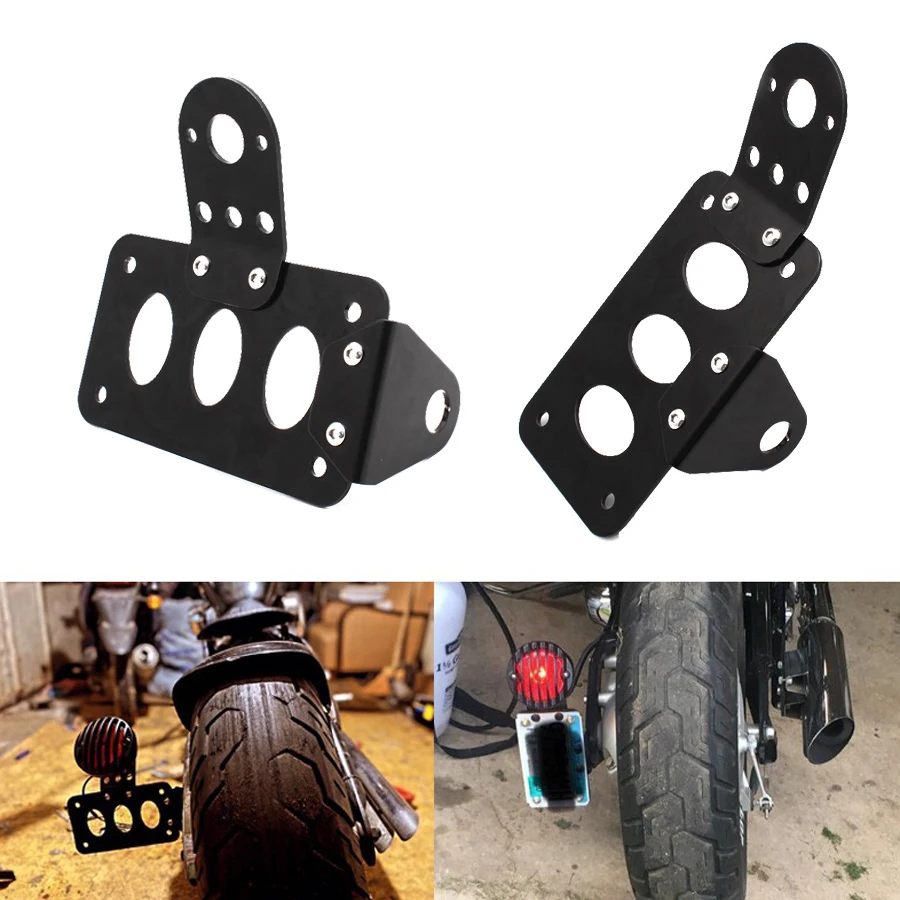 

Motorcycle Black Side Mount Tail Light License Number Plate Bracket Fits For Harley Sportsters Bobber Chopper