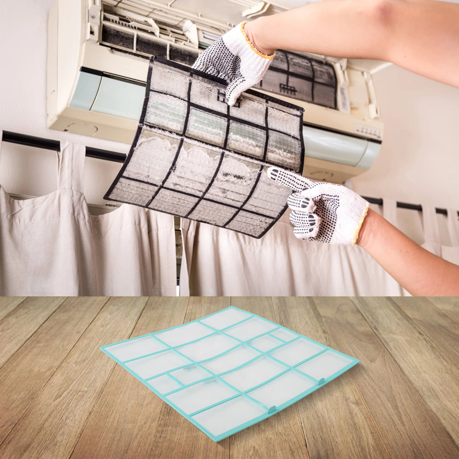 Air Conditioning Filter Accessories DIY Anti-Dust Air Conditioner Vent Thin Filter Paper Outlet Cleaning Mesh Purification Parts