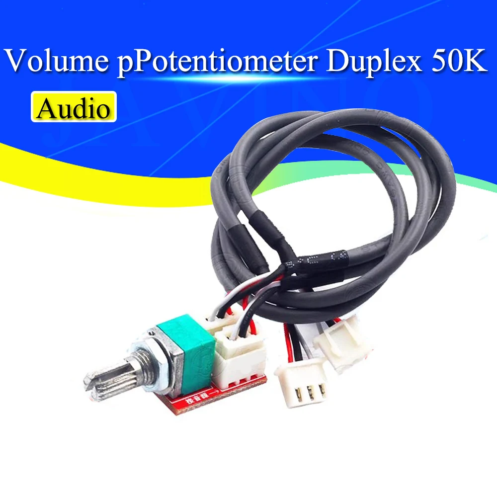 Volume potentiometer duplex 50K adapter board with 300mm shielded wire DIY audio power amplifier board module accessories