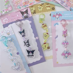 Kawaii Pequeno Pingente Chaveiro para Homens, Acessórios Sanrio, Cinnamoroll, Kulome, Melody, Hello Kitty, Saco Bonito Decoração