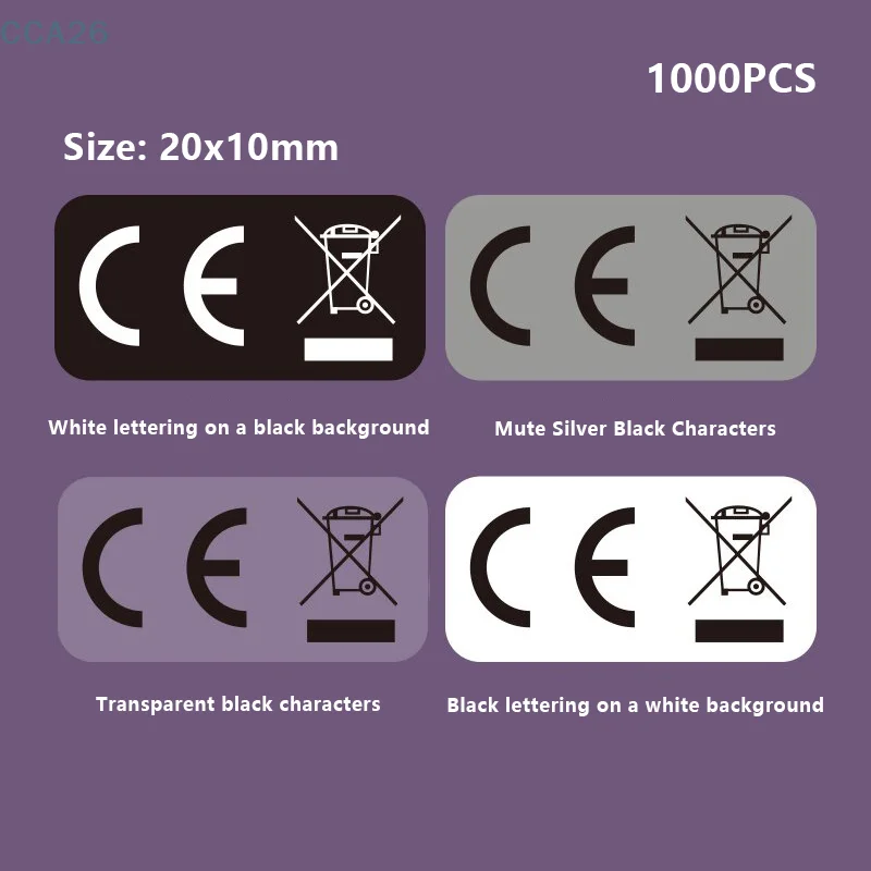 

Прозрачные бирки CE, наклейки на контейнер для переработки WEEE стандарта ЕС, упаковка из 1000 самоклеящихся деталей