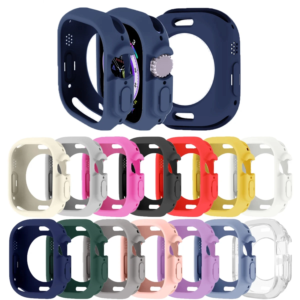 Cover for Apple Watch Ultra3 2 49mm Case All-Round Shockproof TPU Protective Silicone Bumper Scratch-Resistant iwatch ultra 3 49