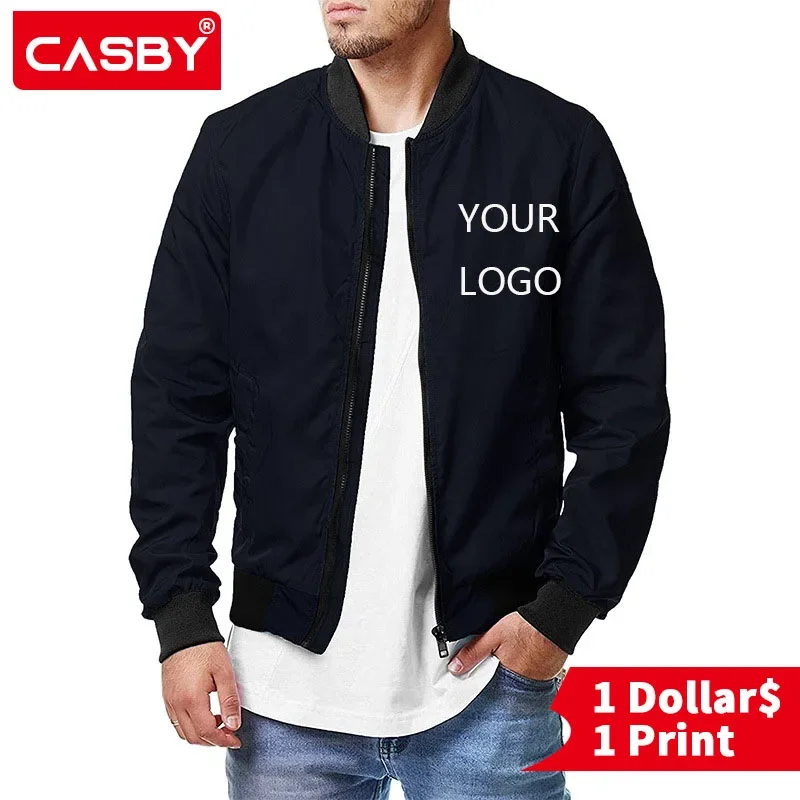 

5pcs Custom Logo New Men's Bomber Jacket Spring And Autumn Cross-Border Casual Trendy Men's Zipper Men's Jacket 5Xl