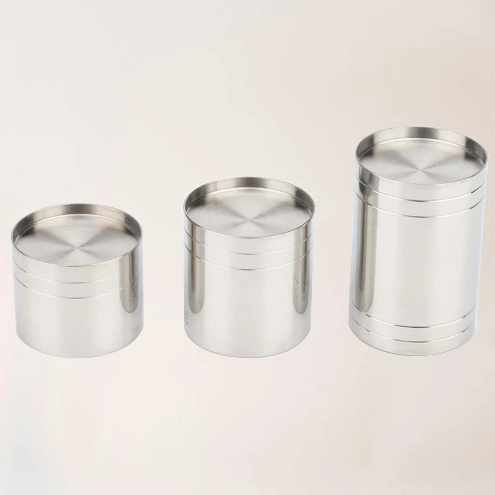 

3pcs Stainless Steel Measuring Cups Strong Multifunction Wide Mouth Sleek Design For Home Restaurant Bar Party Pet Food