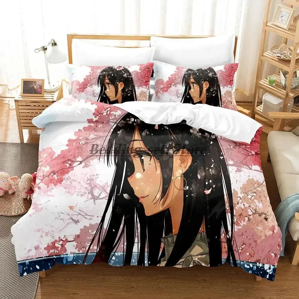 

Cute Kanojo Okarishimasu Bedding Set Single Twin Full Queen King Size Bed Set Aldult Kid Bedroom Duvetcover Sets Anime Bed