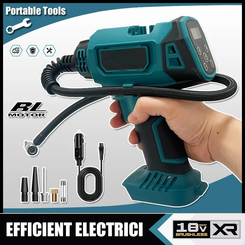 

600mm Cordless Portable Electric Air Pump 12V Rechargeable Handheld Air Compressor For Cars For Makita 18V Battery