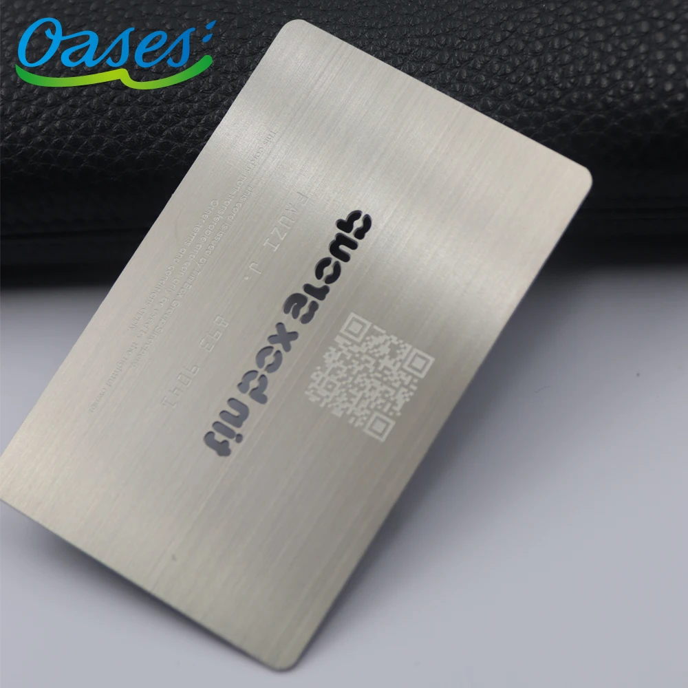 Customized query Wholesale MOQ 100pcs Premium Stainless Steel Metal Business Membership Cards with Laser Carved Customization Se