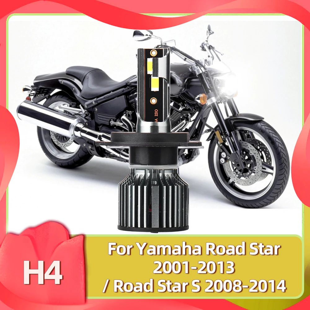 Roadsun 1PC Lamp Headlight Motorcycle LED H4 Bulb For Yamaha Road Star 2001-2013 Road Star S 2008 2009 2010 2011 2012 2013 2014