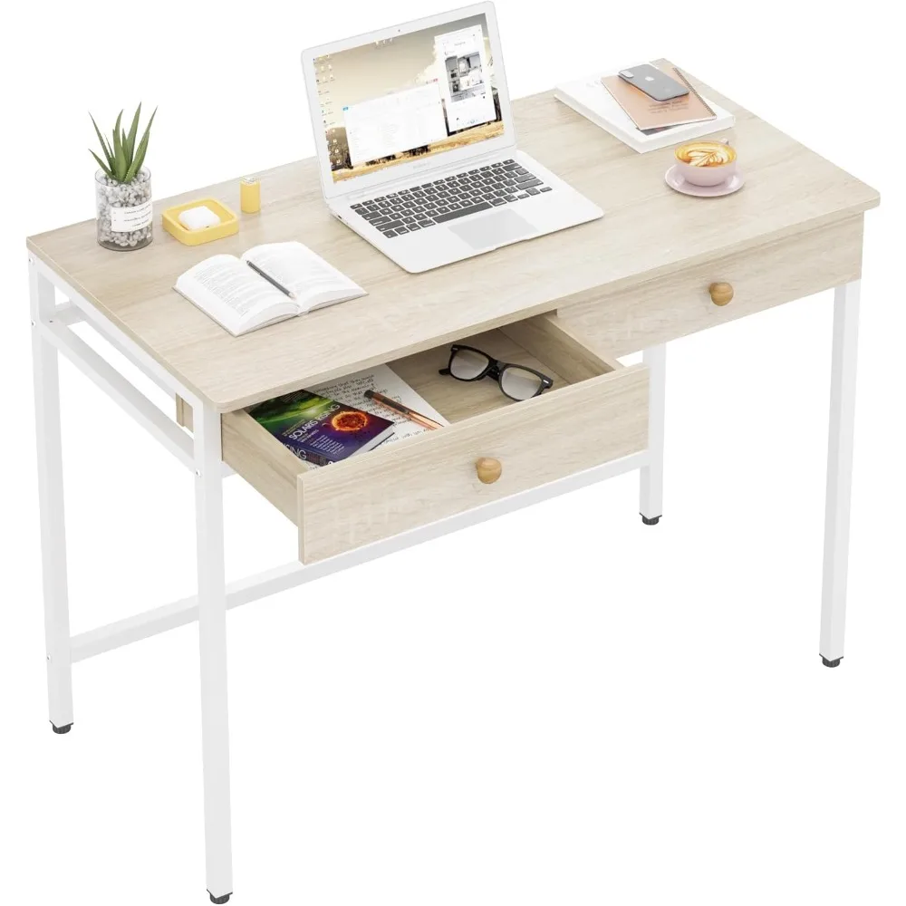 

Computer Desk with Drawers, Home Office Desk for Writing, Studying, and Gaming - Sturdy and Spacious Workstation for PC and Lap