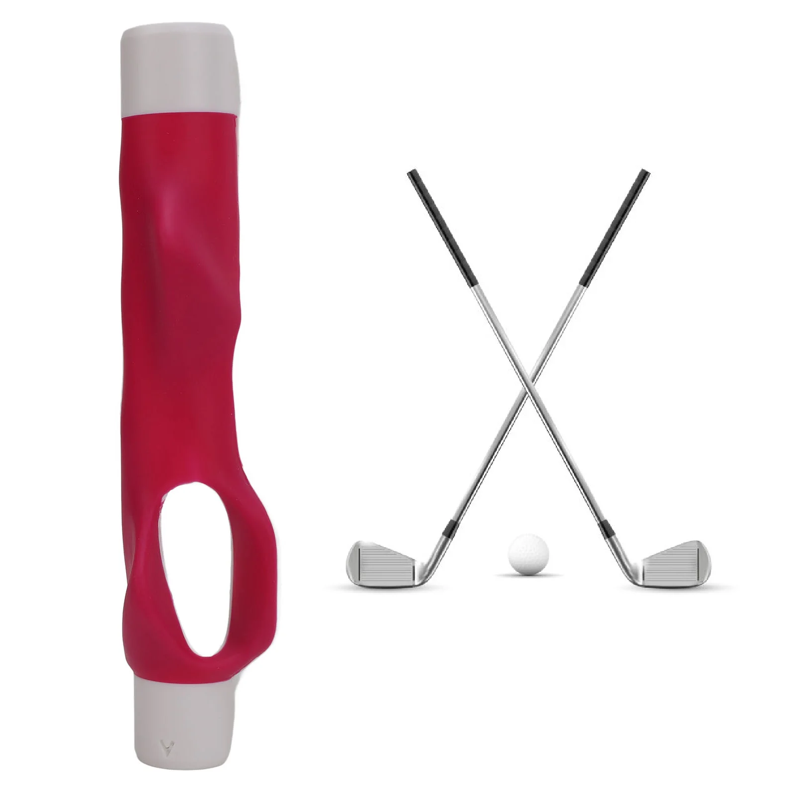 

Golf Grip Trainer Attachment For Improving Hand Positioning Grip Trainer Club Attachment For All Hand Types Red And White