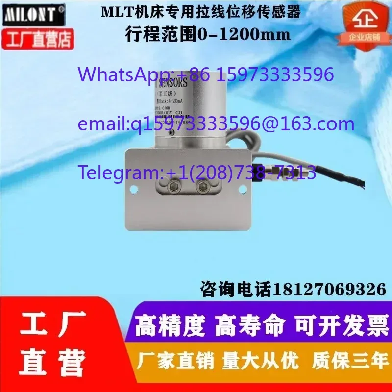 Industrial Draw Wire Displacement Sensor Military Grade Stainless Steel Rope Linear Encoder for Machine Tool CNC Equipment