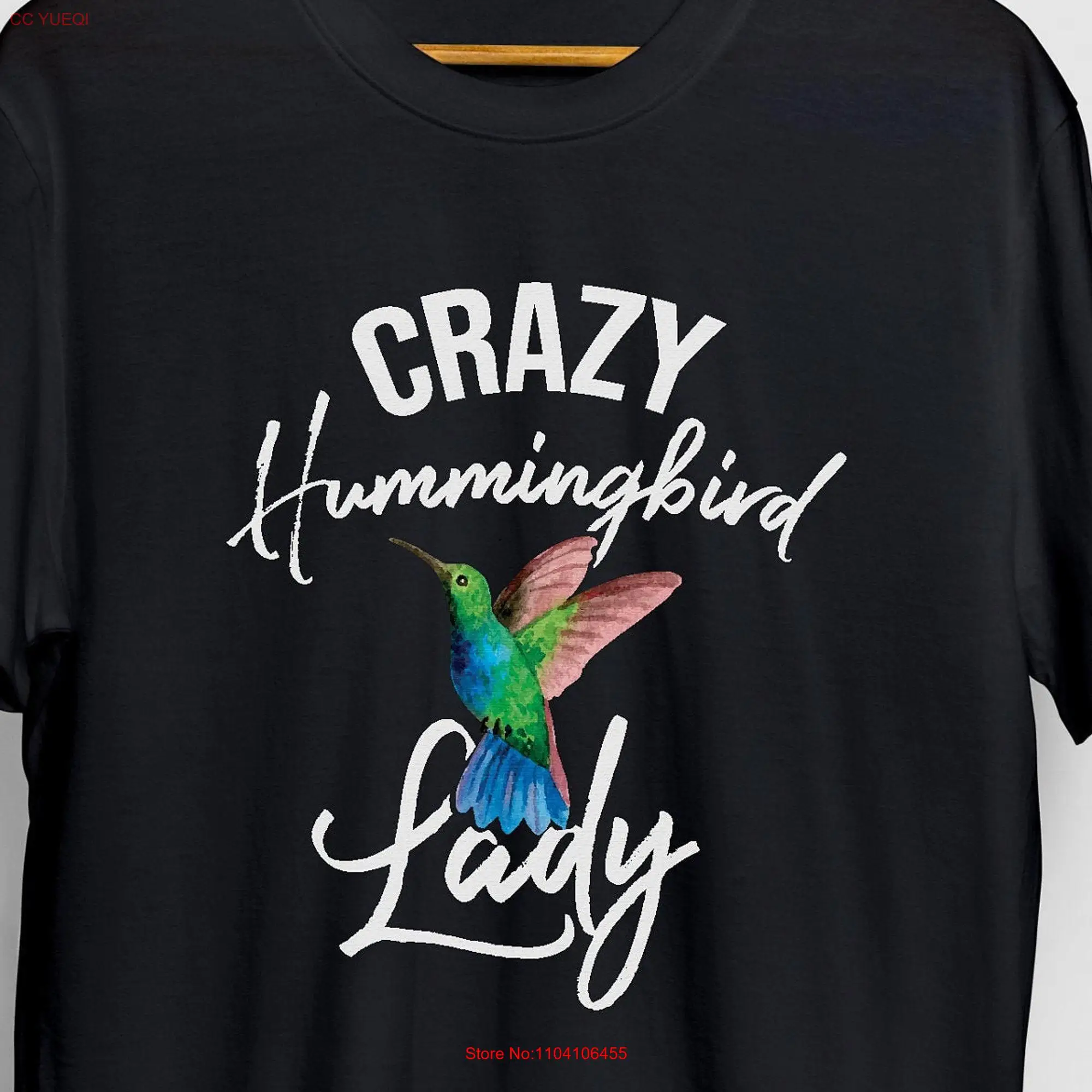 Crazy Hummingbird Lady T Shirt s For Women Mom long or short sleeves