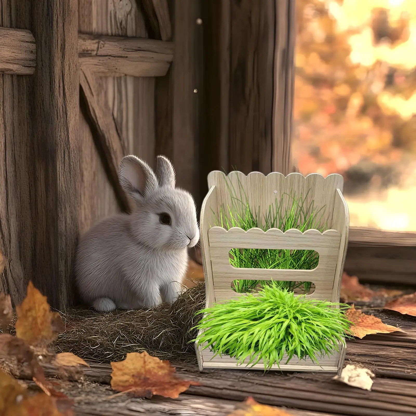 

Chinchilla Hay Feeder Rabbits Hay Food Dispenser Rack Anti-Waste Grass Food Feeding Rack For Habitat Cage Enclosure Hutch