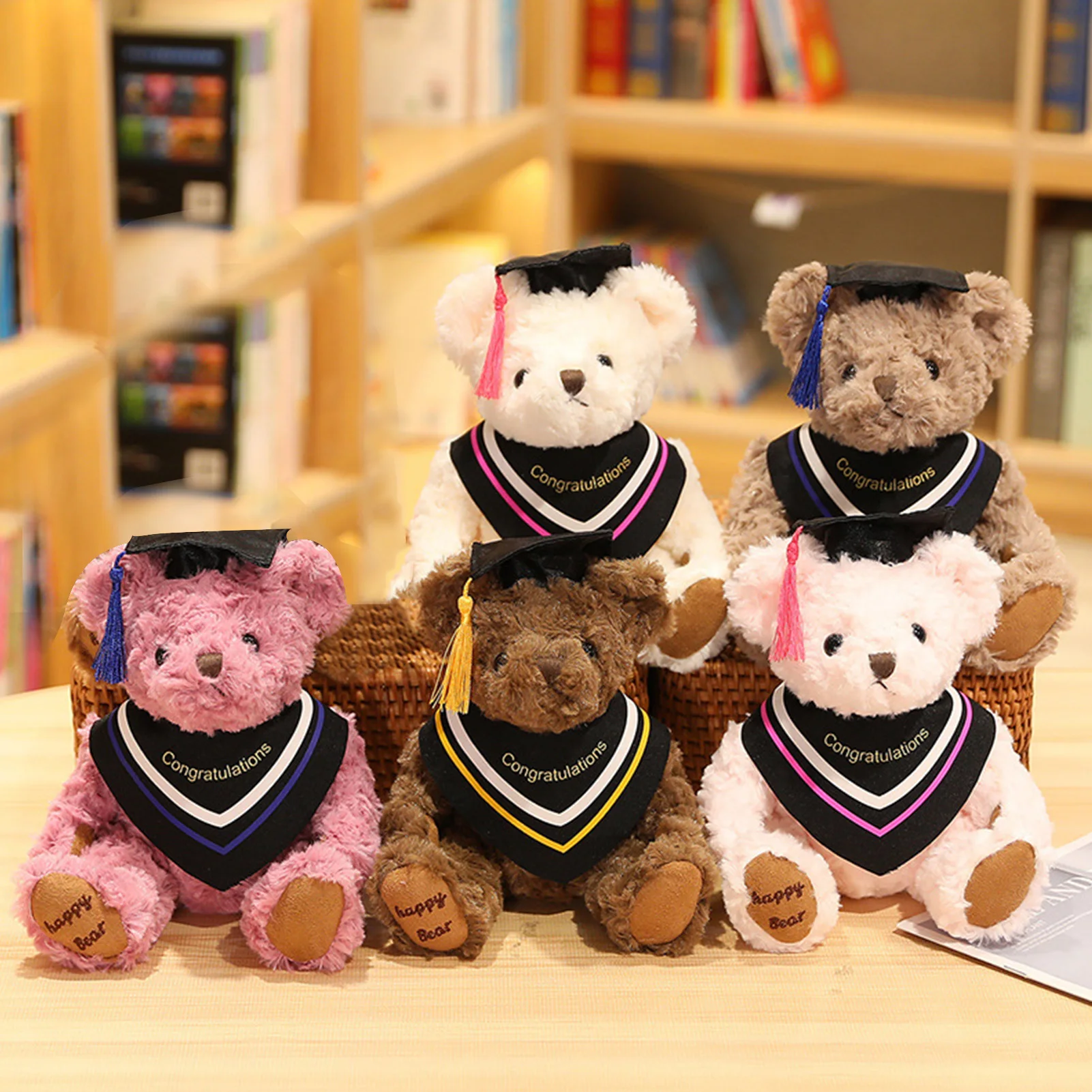 

Personalized Teddy Bear Plush Toys Wearing Dr. Hat Graduation Bear Doll Plushies Baby Girls Toys Students Graduation Gifts 2023