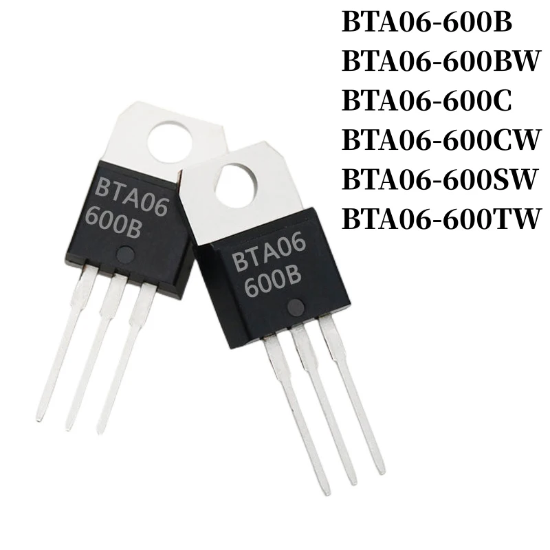 

10~1000Pcs BTA06-600B BTA06-600BW BTA06-600C BTA06-600CW BTA06-600SW BTA06-600TW Thyristor TO-220 6A/600V DIP Triac Large Chip