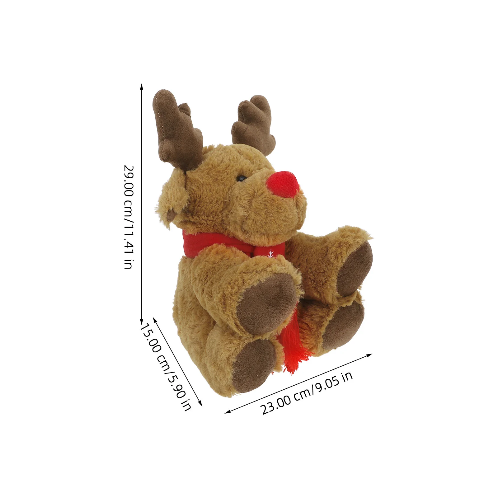 Alce de peluche navideño de 29cm, alce de peluche Adorable, ciervo de Navidad, regalos de Año Nuevo para niños, decoración para fiesta de Navidad (marrón claro)