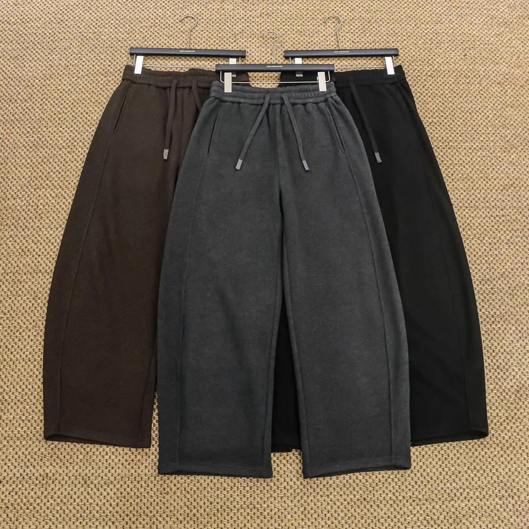 

Loose Wide Leg Straight Casual Pants Men's Spor Casual Trousers Autumn Winter Lazy Sle Splicing Faionable Long Trousers