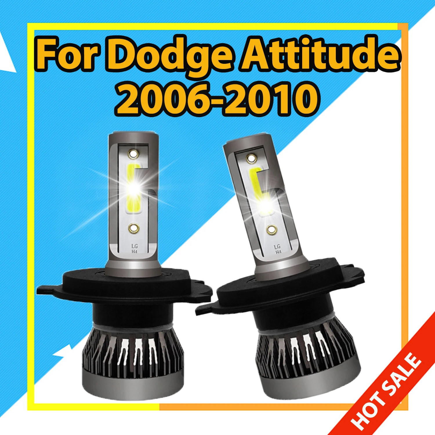 

H4 светодиодный комплект для переоборудования фар для Dodge Attitude 2006-2010 Hi/Lo Beam, автозапчасти, лампочки с подсветкой чипов COB