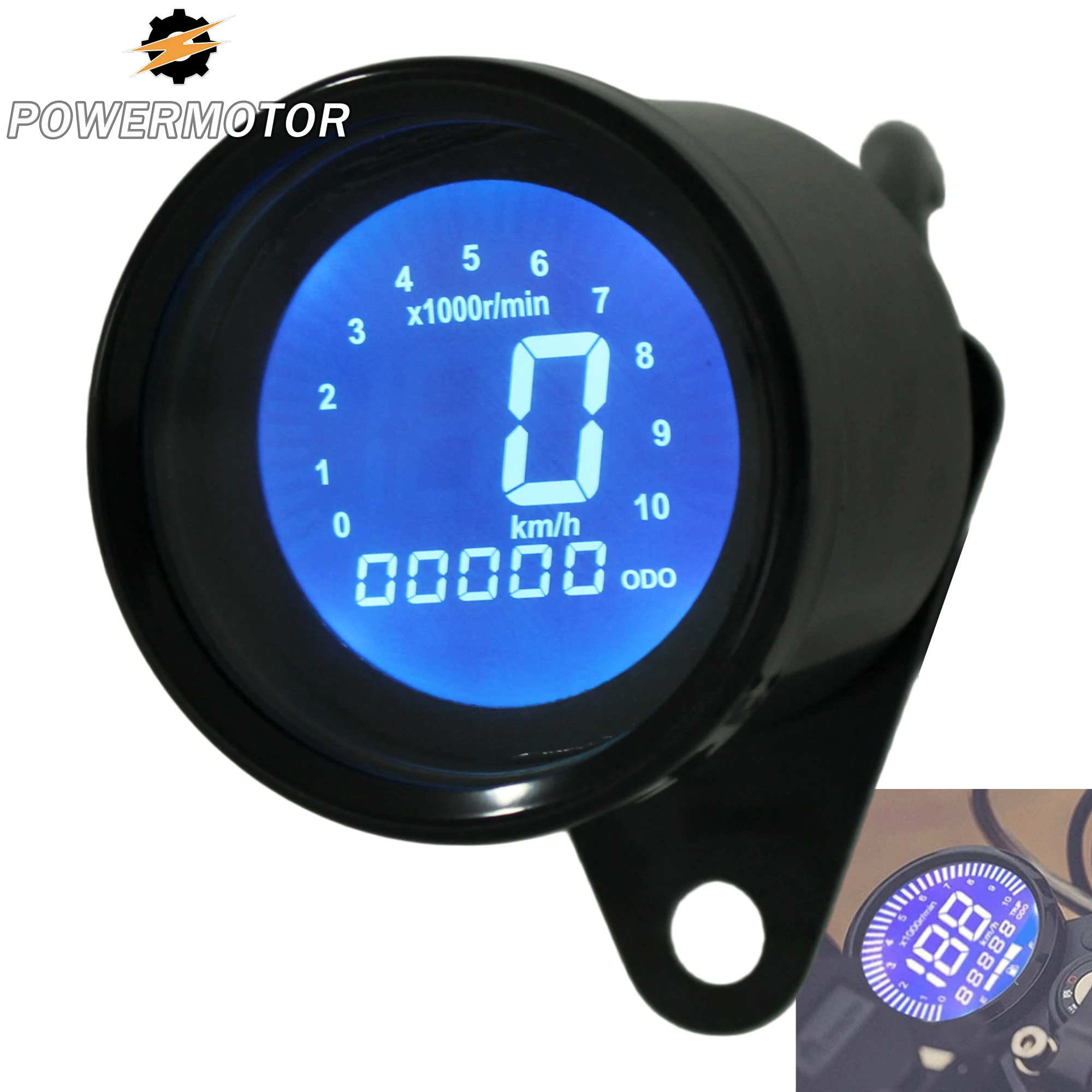 Compteur de vitesse, tachymètre, odomètre, jauge de niveau d'huile, compteur de régime moteur pour moto et scooter, 7 couleurs, KMH MPH, pièce modifiée