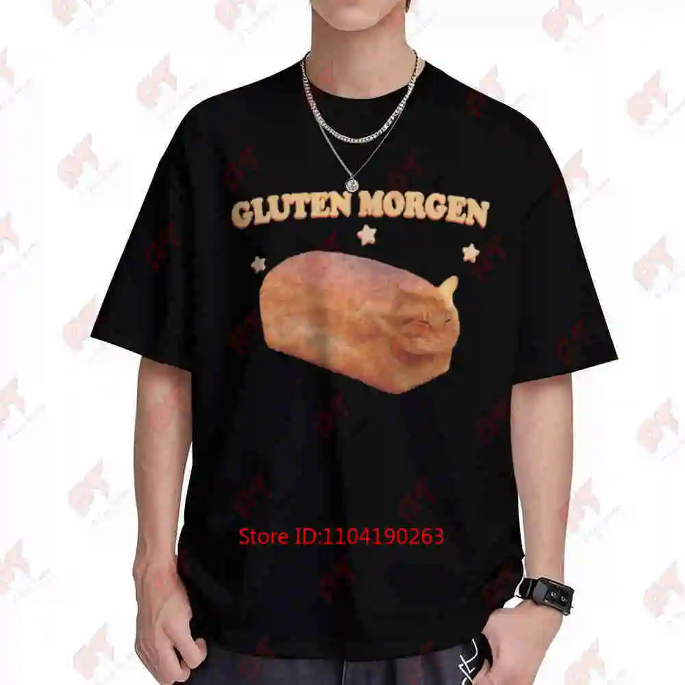 Gluten Morgen Cat Loaf Short Sleeve Tee 100% Cotton T-Shirt
