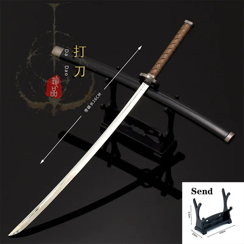 

26cm Eldenn Game Sword Toy Katana Samurai Uchigatana Weapon Model Decorate Swords Metal Ornaments Figure Gift Collections