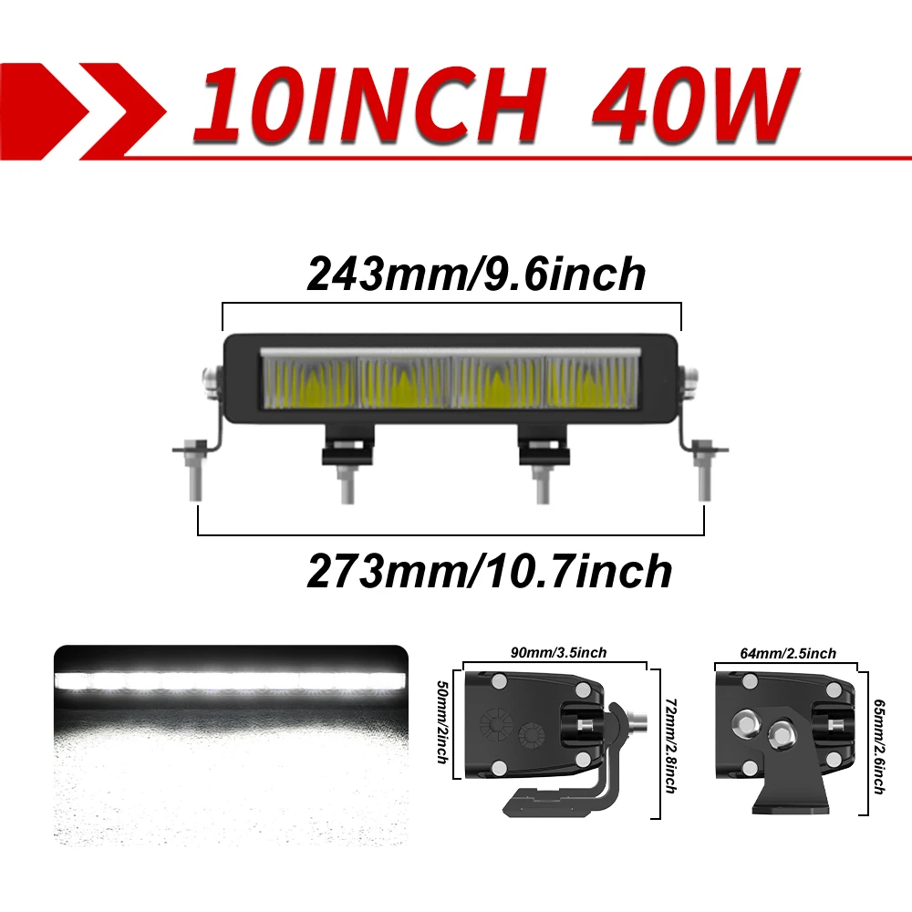CO LIGHT Nieuwe slanke 52 inch LED-lichtbalk Wit en amber 42 "led-werklamp 6500K 3500K DRL 30000LM Off-road rijlamp 12V 24V - afbeelding 1